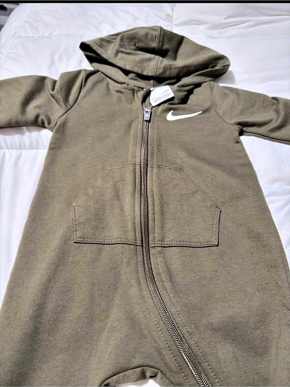 Nike Baby Essentials Hooded Coverall Olive Hooded One-Piece
